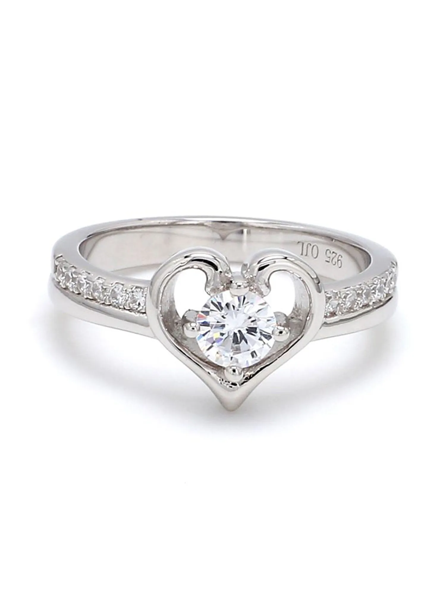 1 Carat Heart Shaped Love Ring In Silver