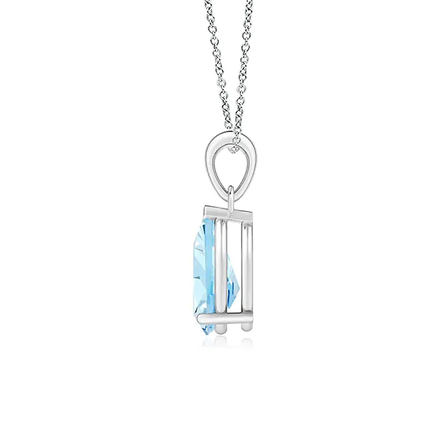 1 CT. Pear Shape Aquamarine Solitaire Pendant