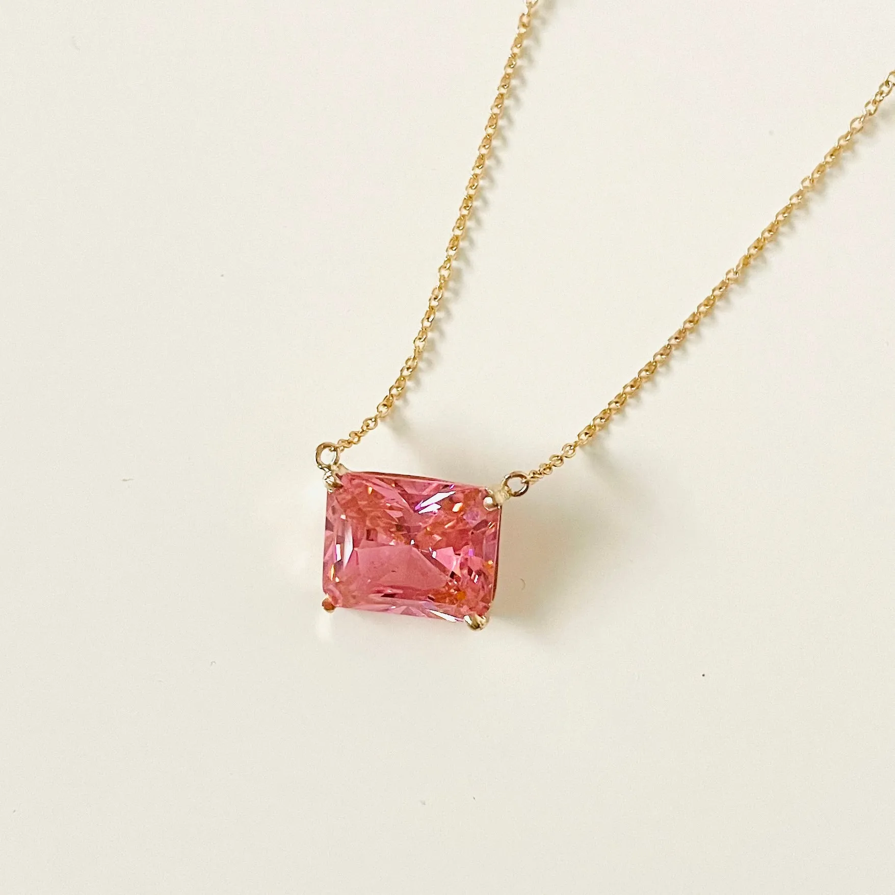 10K Forthright Pink Ice Crystal Necklace