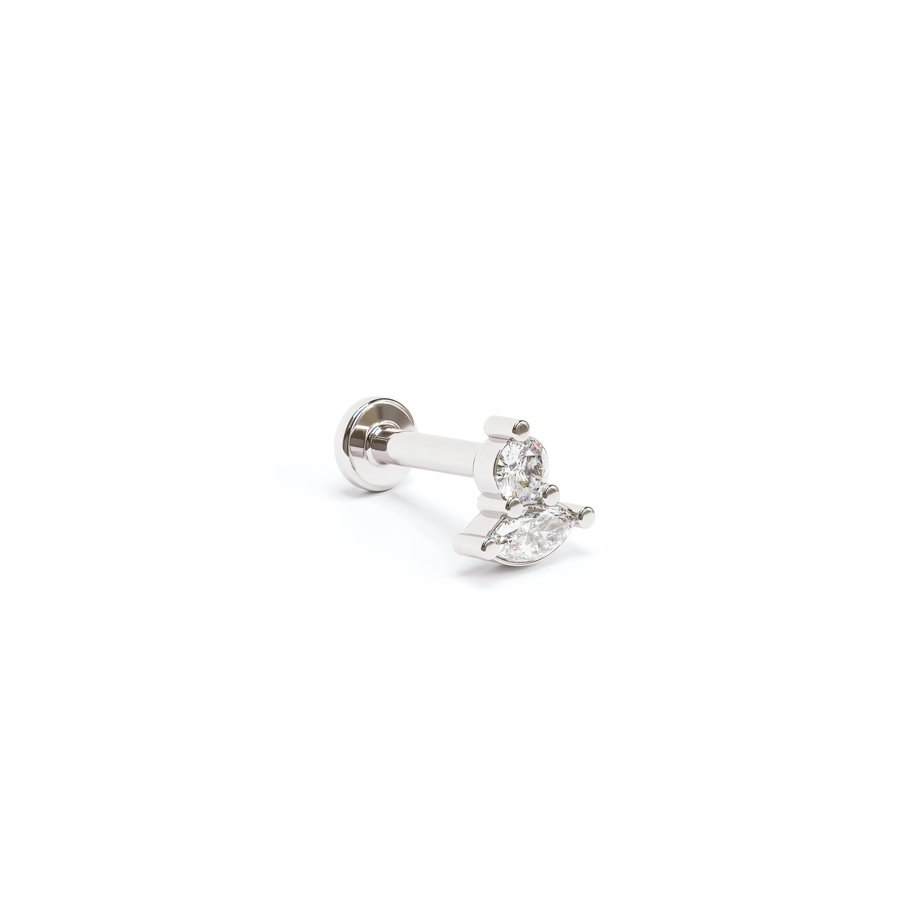 14K Gold Multi-Shape Diamond Stud