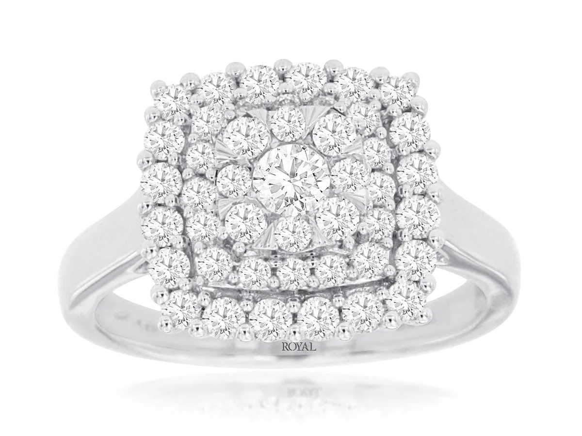 14K White Gold Diamond Fashion Ring