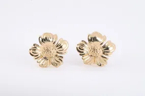 14k Yellow Gold Flower Stud Earrings (4.50g.)