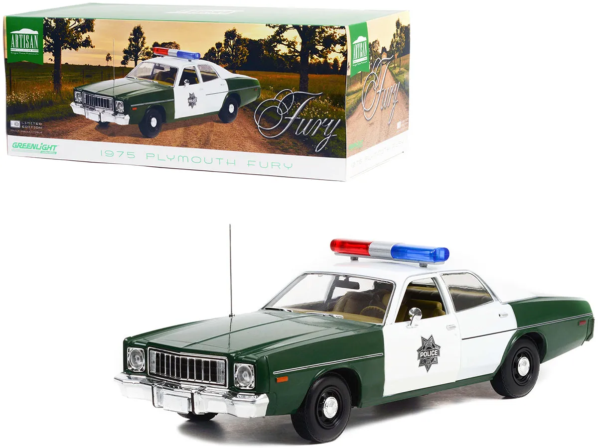 1975 Plymouth Fury Green and White Capitol City Police 1/18 Diecast Model Car by Greenlight