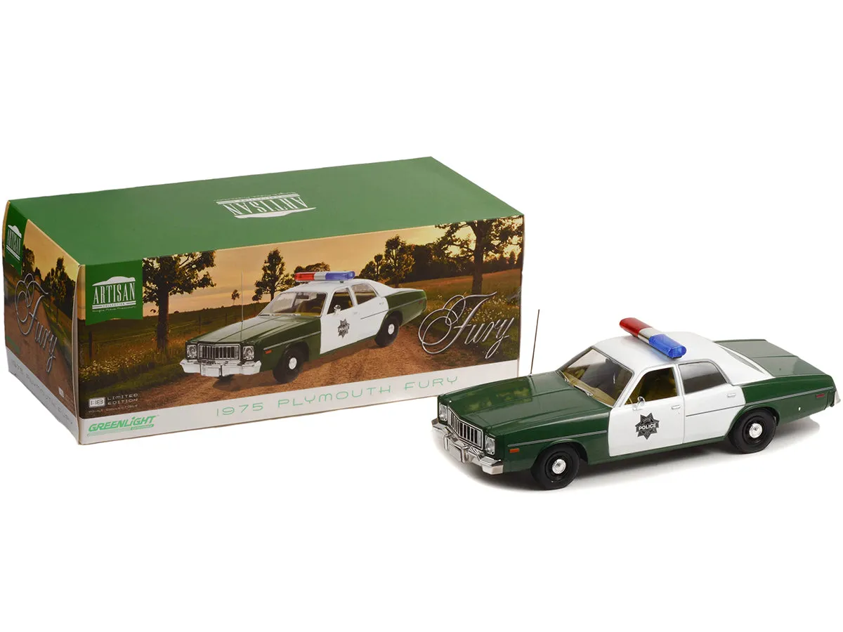 1975 Plymouth Fury Green and White Capitol City Police 1/18 Diecast Model Car by Greenlight