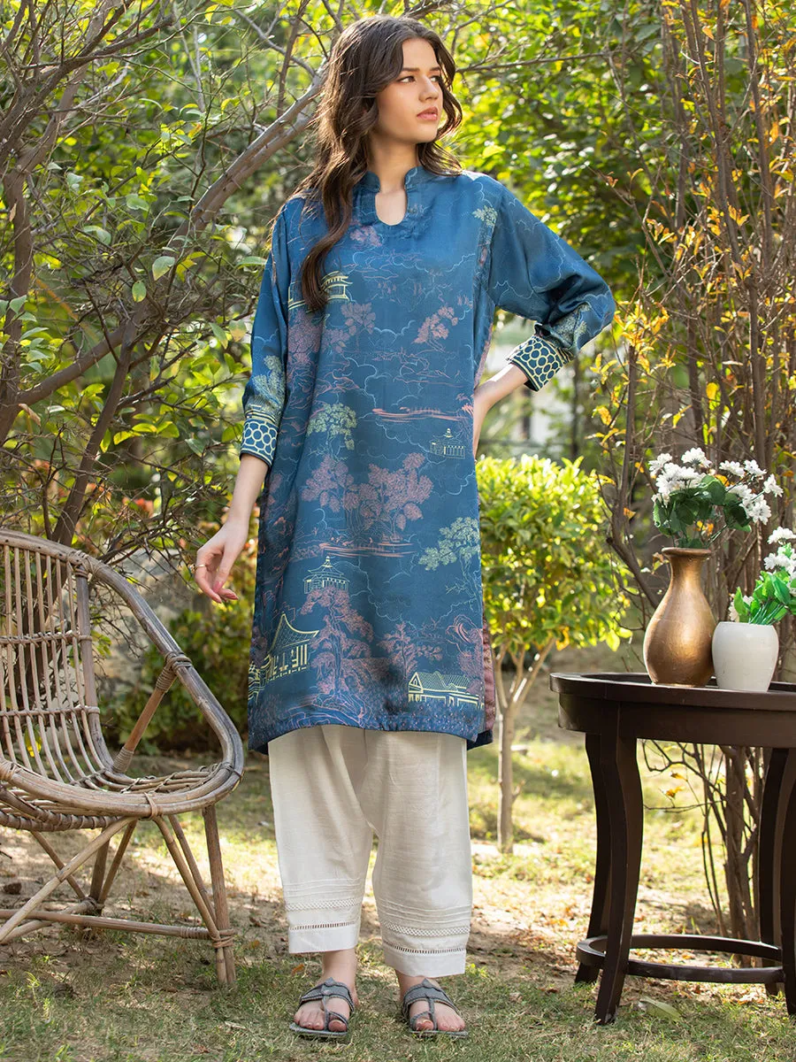 1pc - Stitched Silk Stitched Shirt