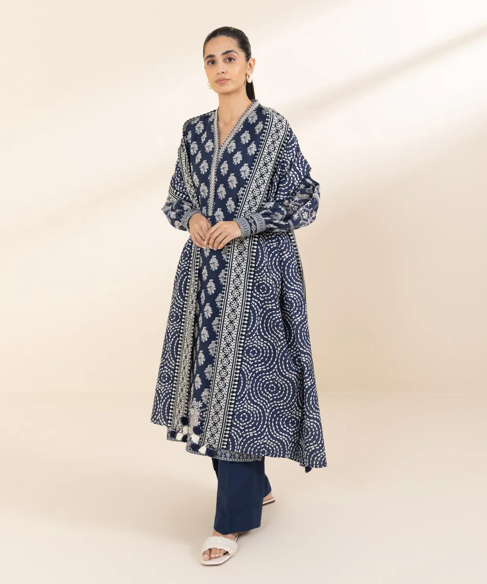 3 Piece - Embroidered Khaddar Suit