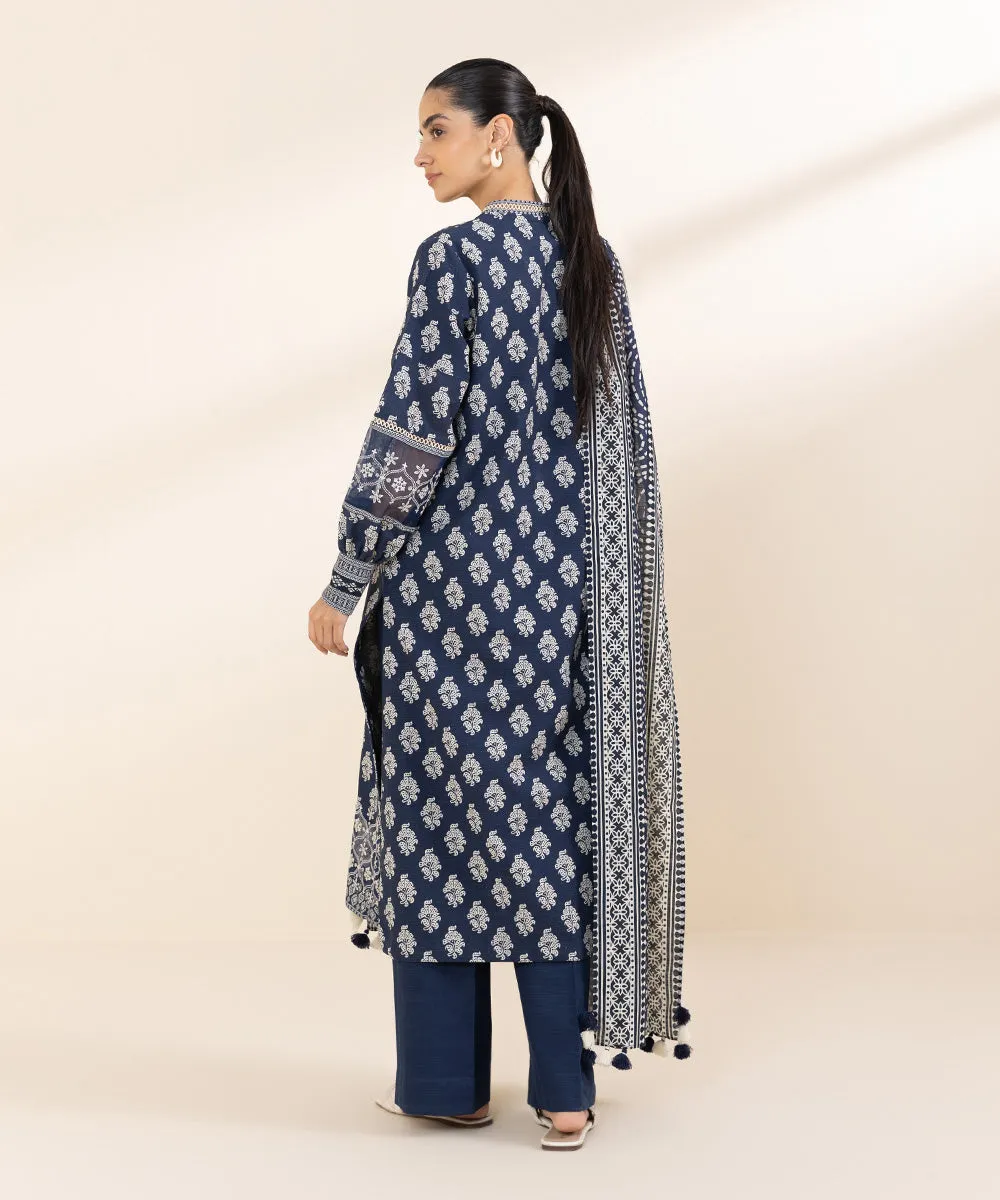 3 Piece - Embroidered Khaddar Suit