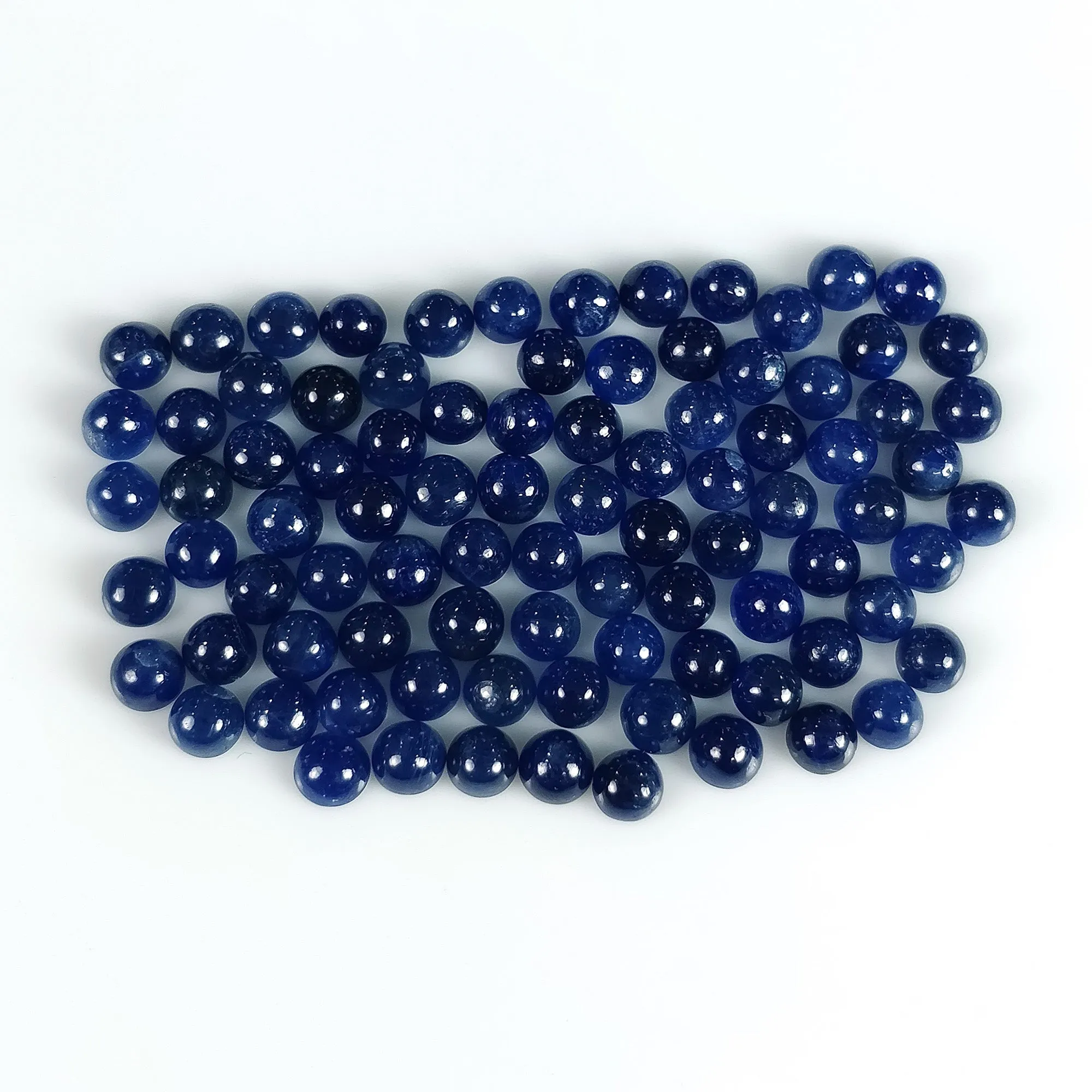 35.50cts Natural Untreated BLUE SAPPHIRE Gemstone Round Shape Cabochon September Birthstone 4mm 89pcs