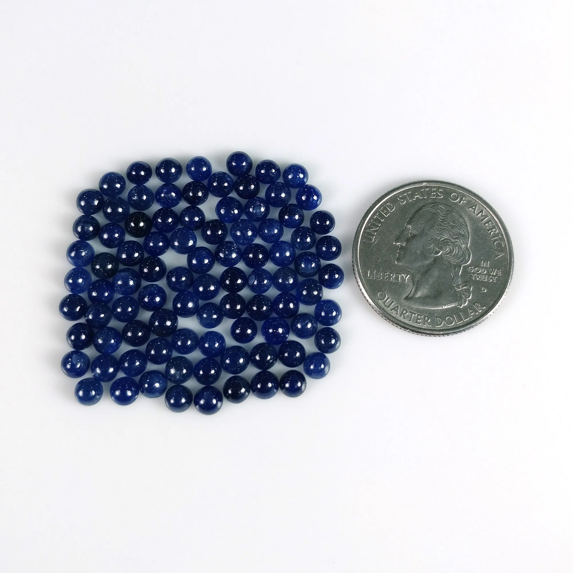 35.50cts Natural Untreated BLUE SAPPHIRE Gemstone Round Shape Cabochon September Birthstone 4mm 89pcs