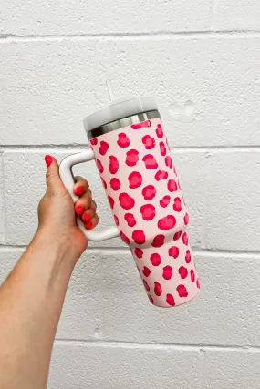 40oz Tumbler, Multi Pink Leopard