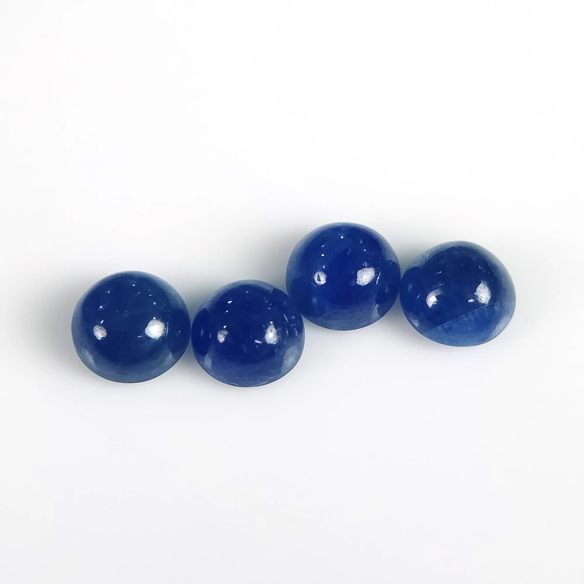 5.50cts Natural Untreated BLUE SAPPHIRE Gemstone Round Shape Cabochon September Birthstone 6mm 4pcs