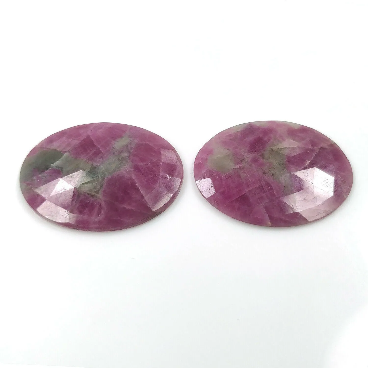 59.00cts Natural Untreated PINK SAPPHIRE Gemstone Oval Shape Rose Cut 34*27mm Pair For Jewelry