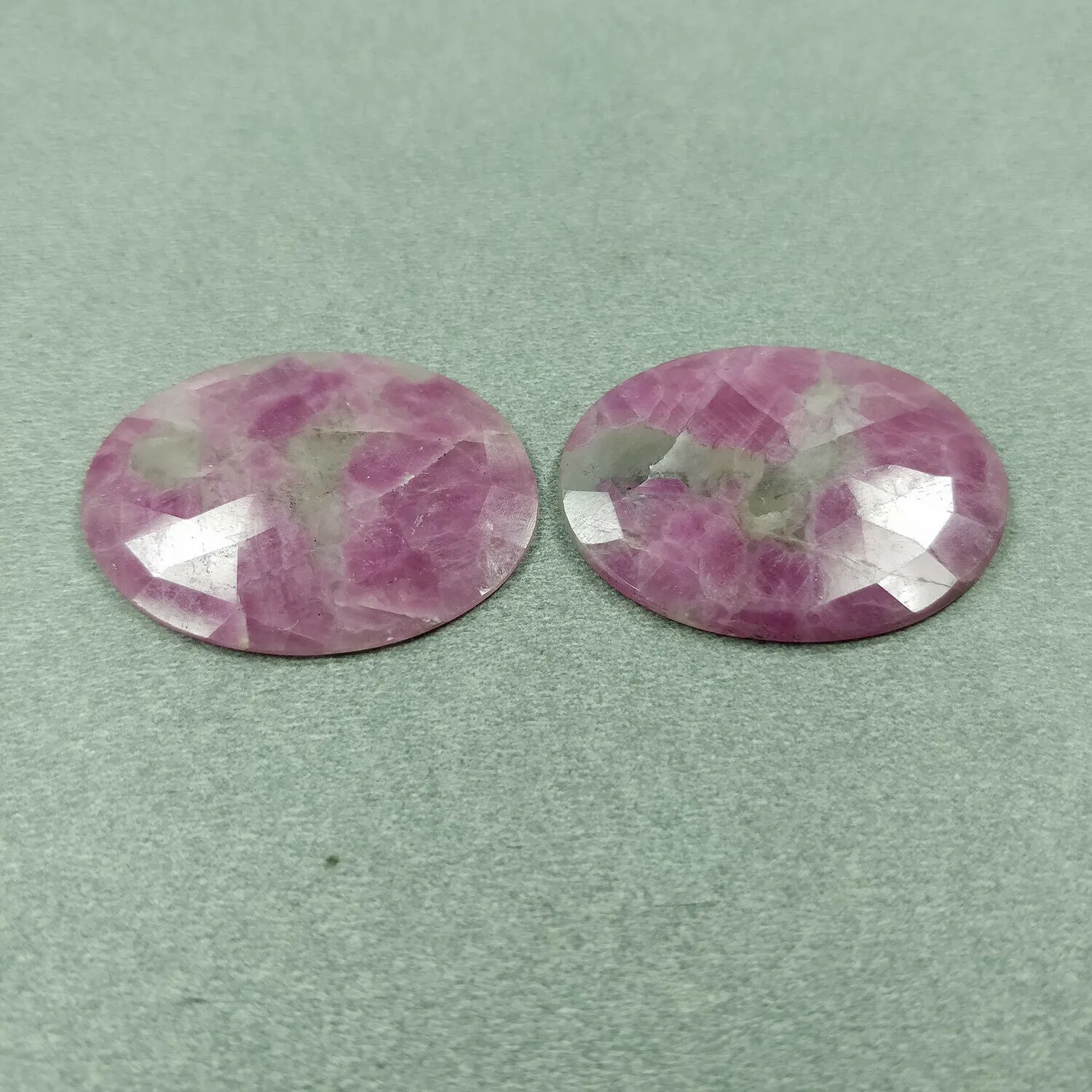 59.00cts Natural Untreated PINK SAPPHIRE Gemstone Oval Shape Rose Cut 34*27mm Pair For Jewelry