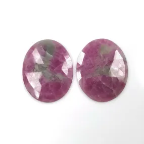 59.00cts Natural Untreated PINK SAPPHIRE Gemstone Oval Shape Rose Cut 34*27mm Pair For Jewelry