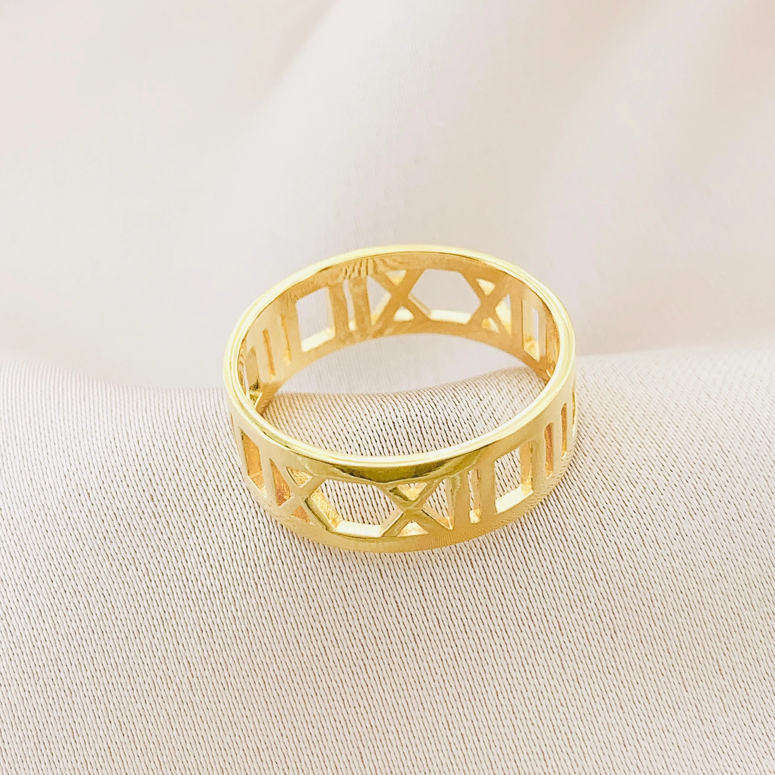 925 Silver Roman Numerals Plain Ring