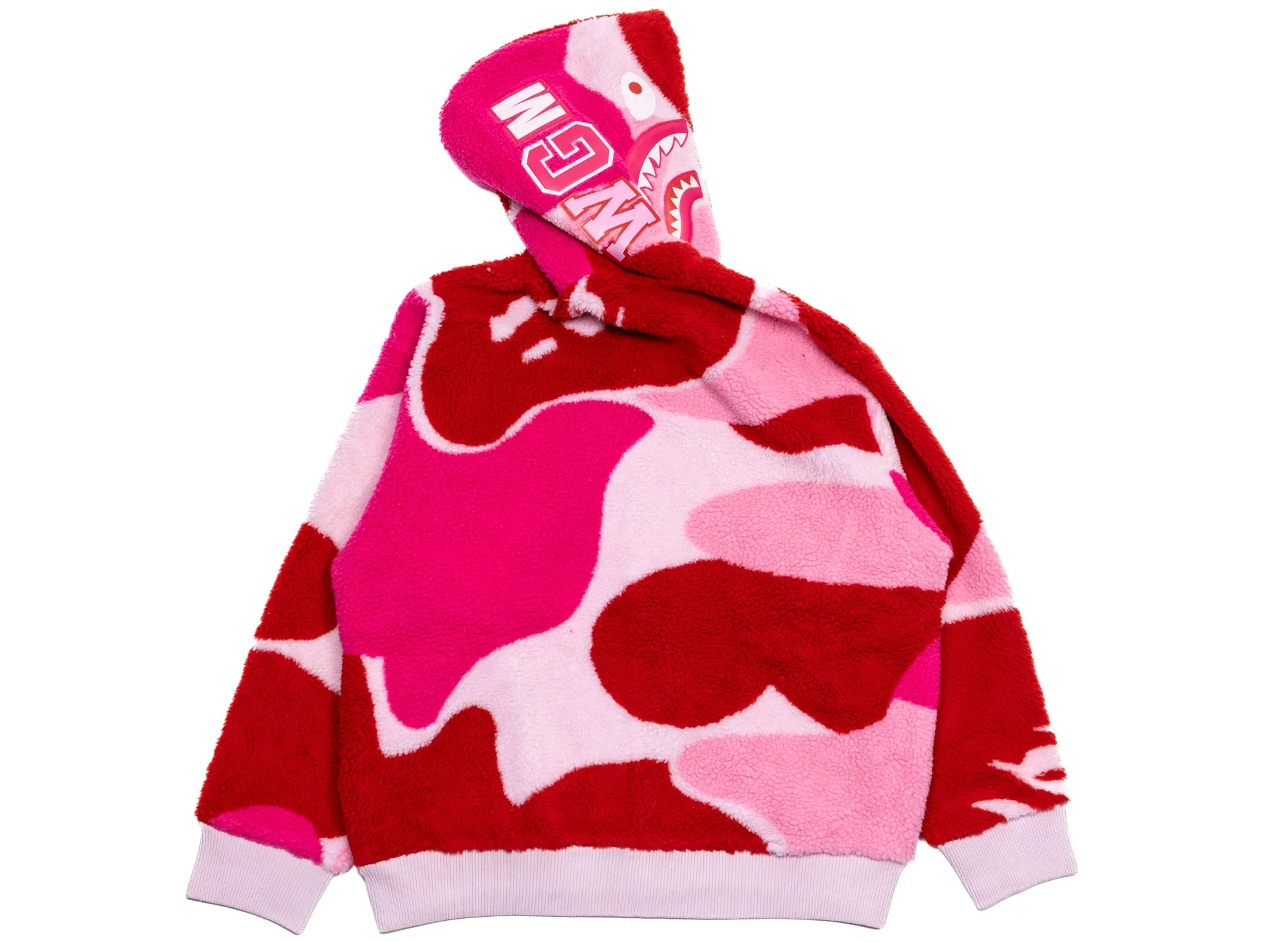 A Bathing Ape Mega ABC Camo Shark BOA Hoodie Jacket in Pink xld