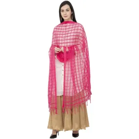 A R Silk Cotton square Regular Dupatta Color Rani Dupatta or Chunni