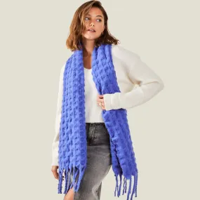 Accessorize London Women's  Blue Textured Blanket Scarf