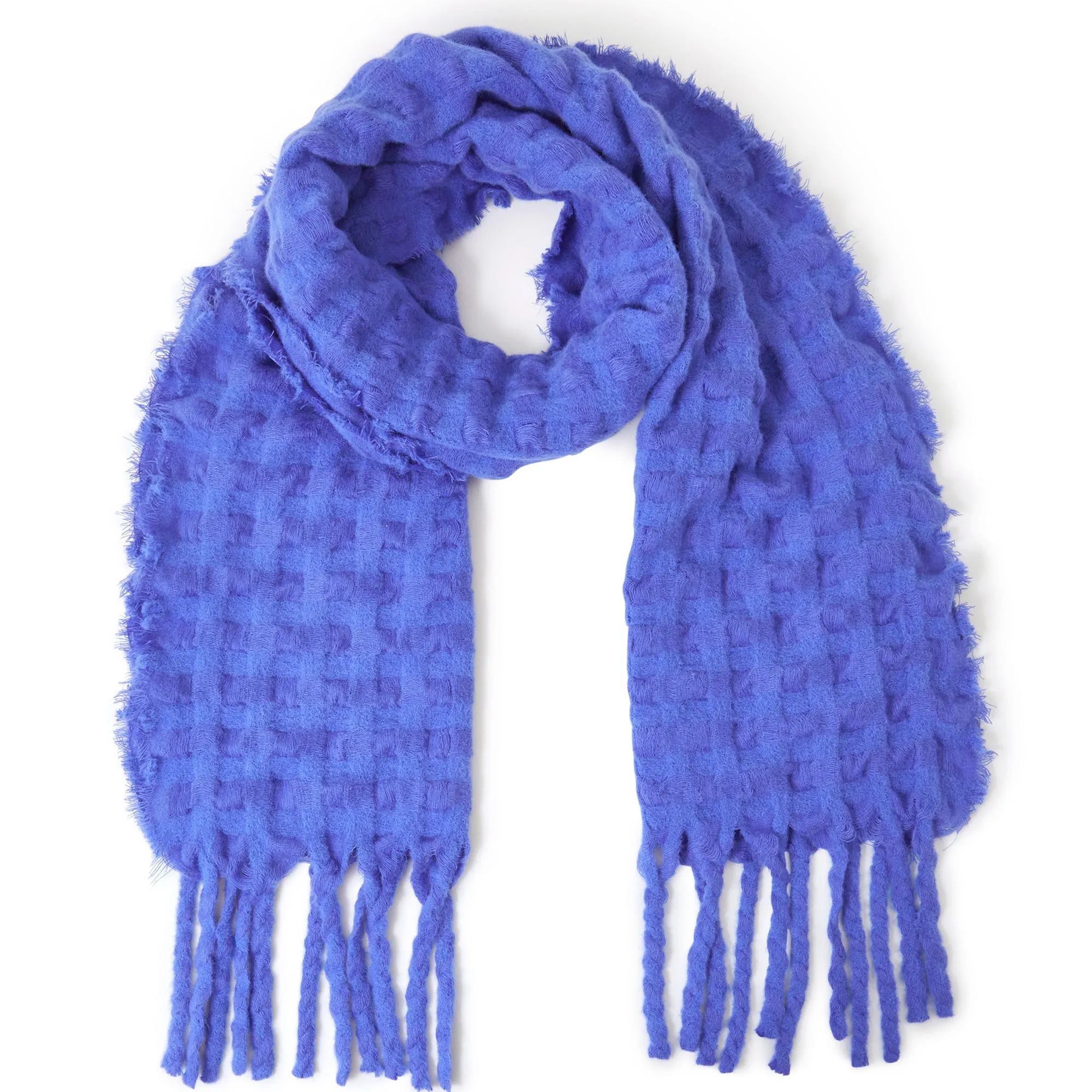 Accessorize London Women's  Blue Textured Blanket Scarf