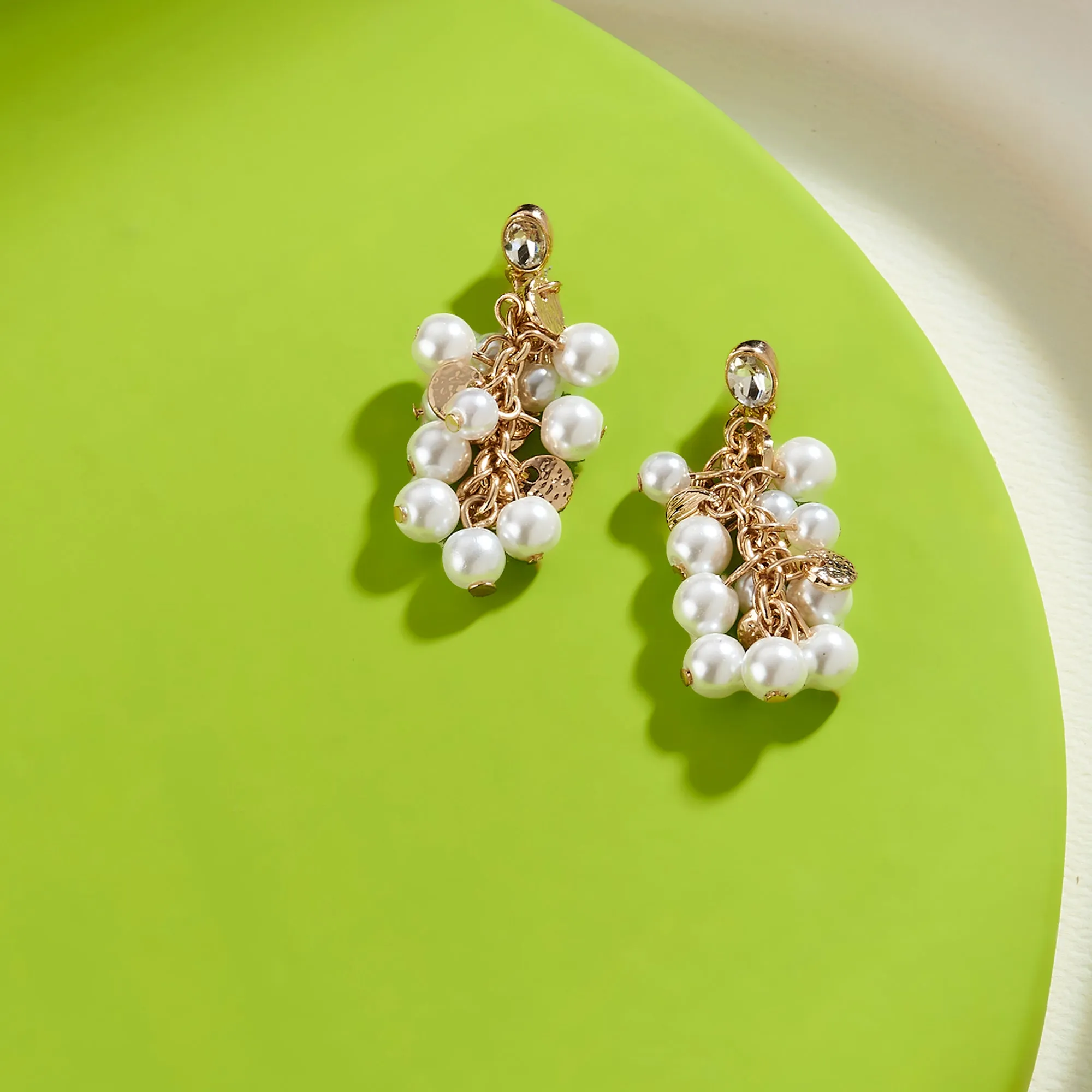 Accessorize London Women's Pearl Cluster Drop Earring