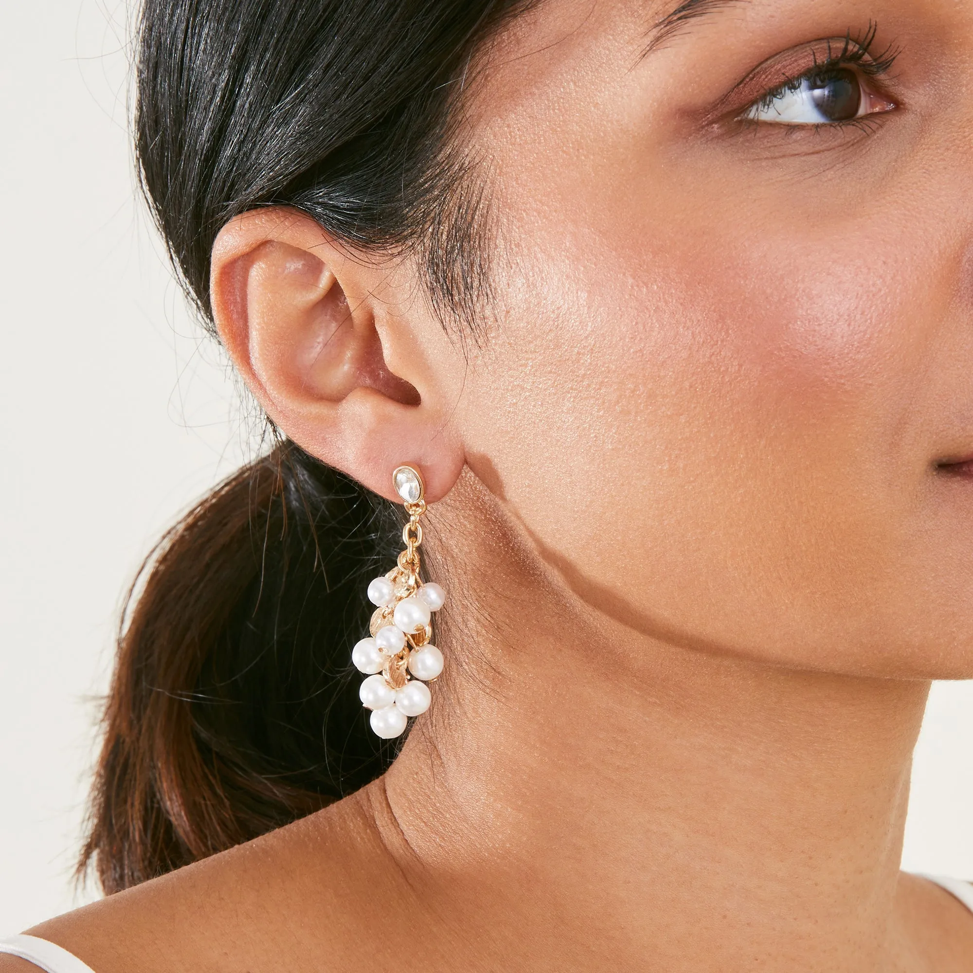 Accessorize London Women's Pearl Cluster Drop Earring