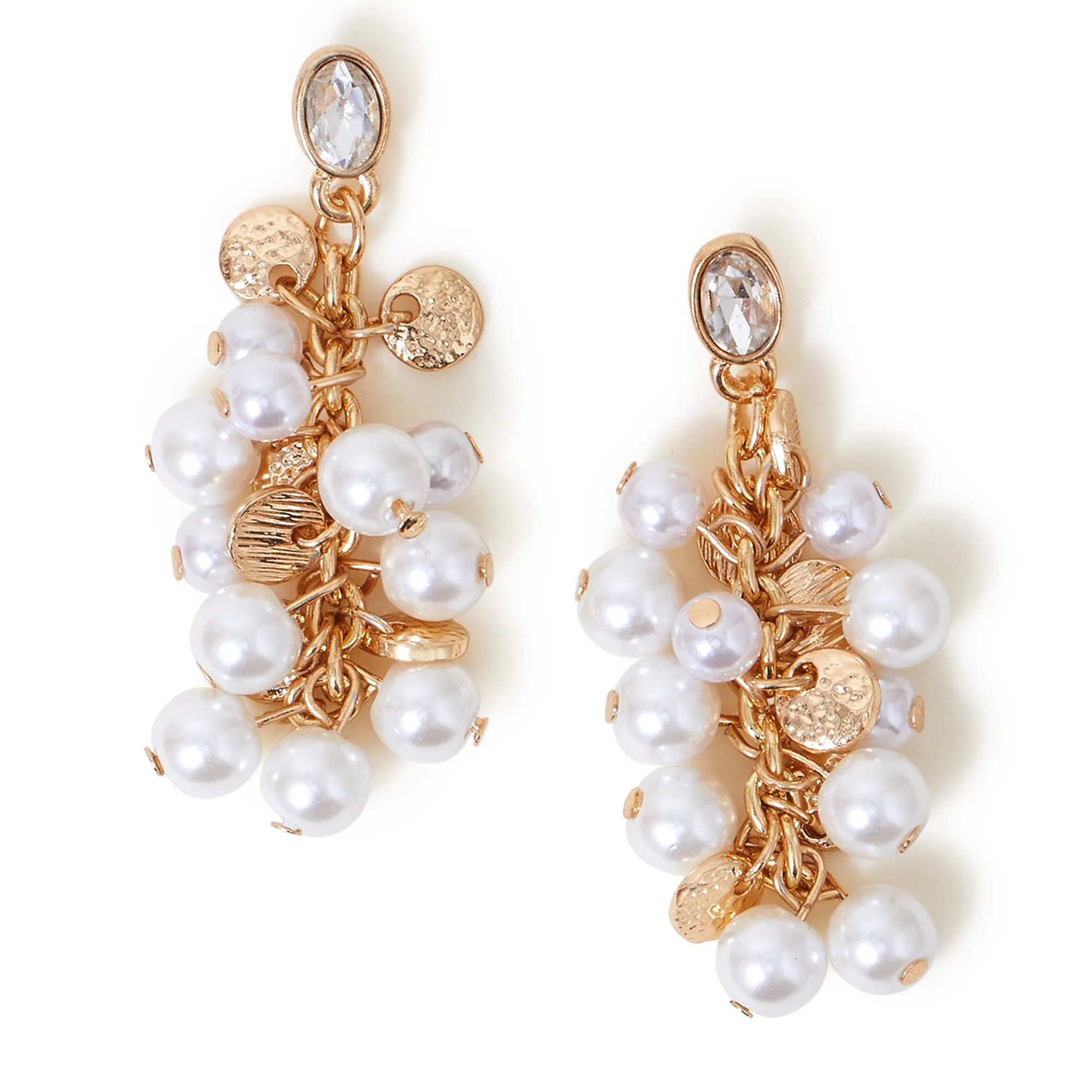 Accessorize London Women's Pearl Cluster Drop Earring