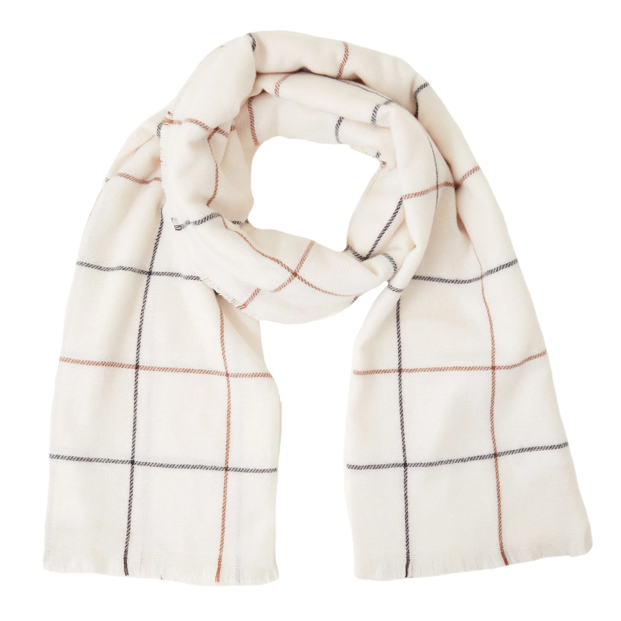 Accessorize London Women's White Carter Check Print Scarf