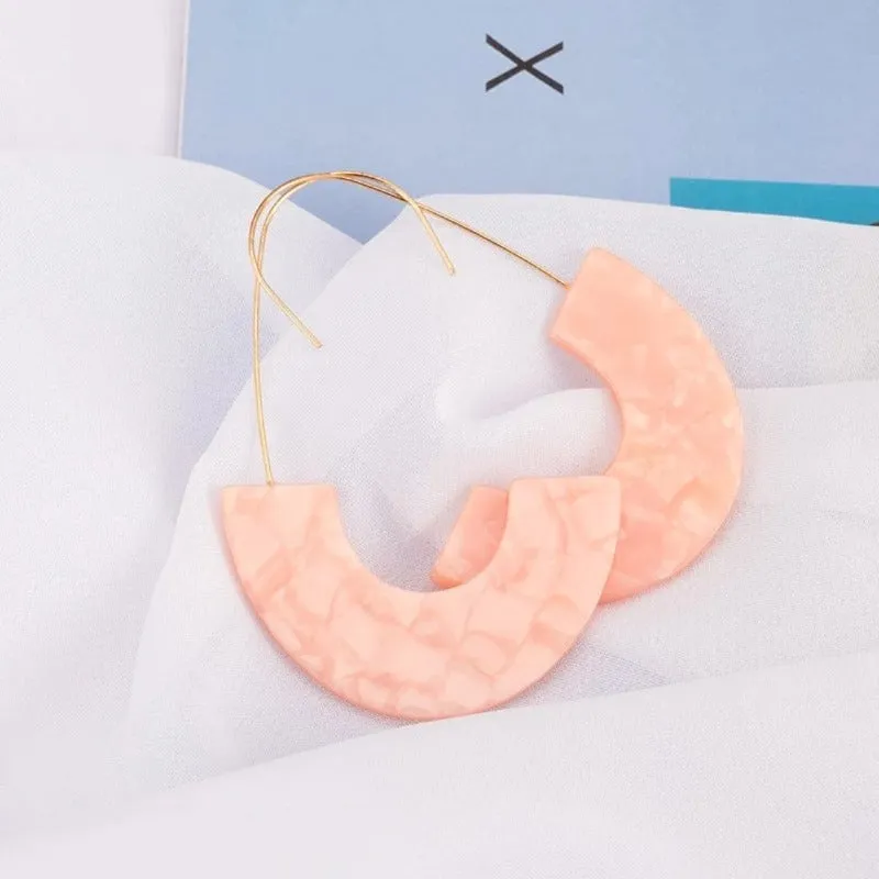 Acrylic Pink Hoop Earring