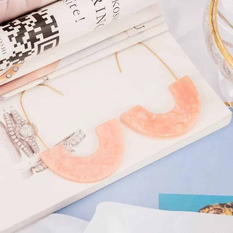 Acrylic Pink Hoop Earring