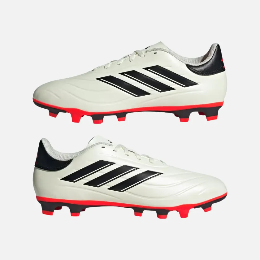 Adidas Cops Pure II Club Flexible Ground Unisex Football Shoes -Ivory/Core Black/Solar Red