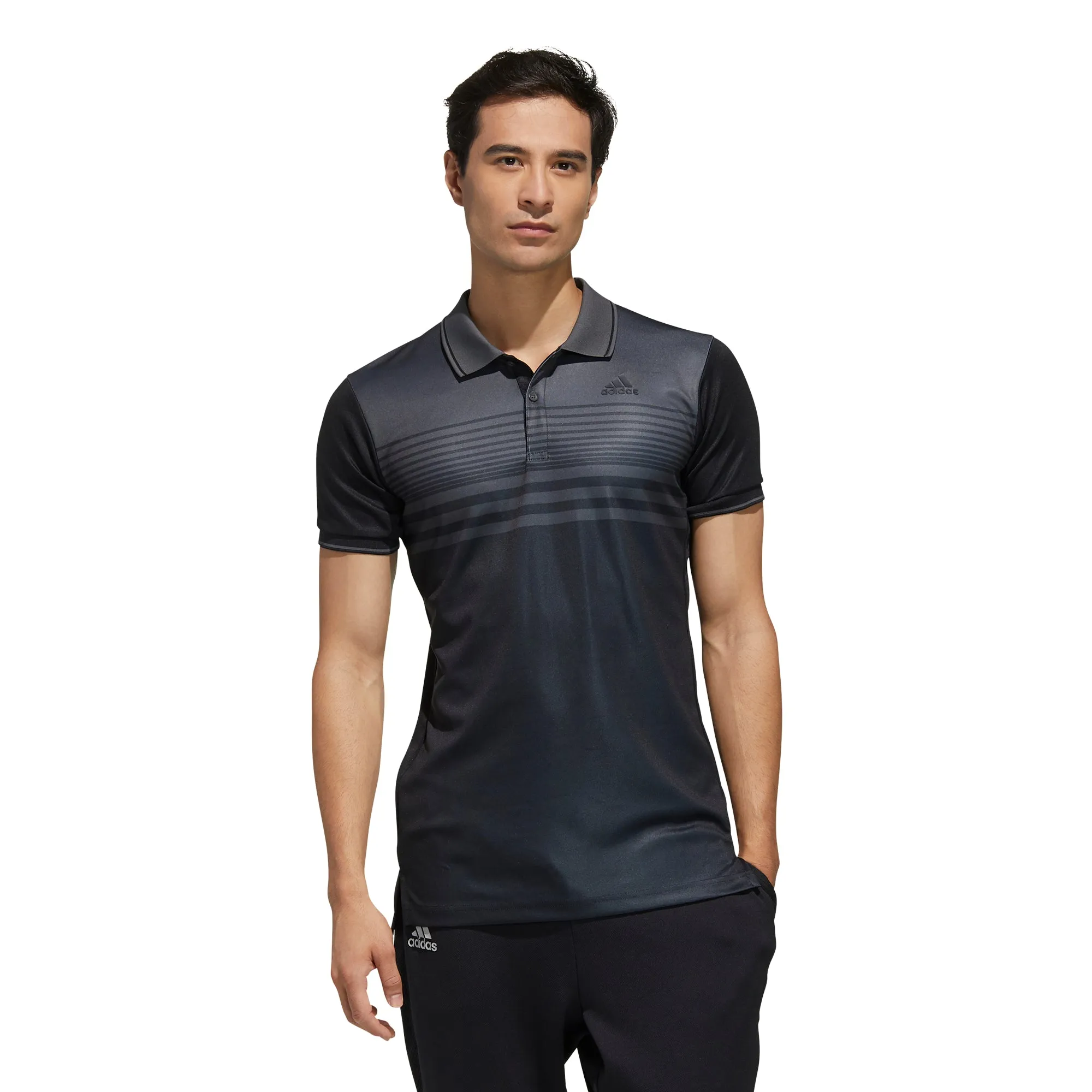 adidas Men's Polo Colorblock Pique - Black/Grey FN1451