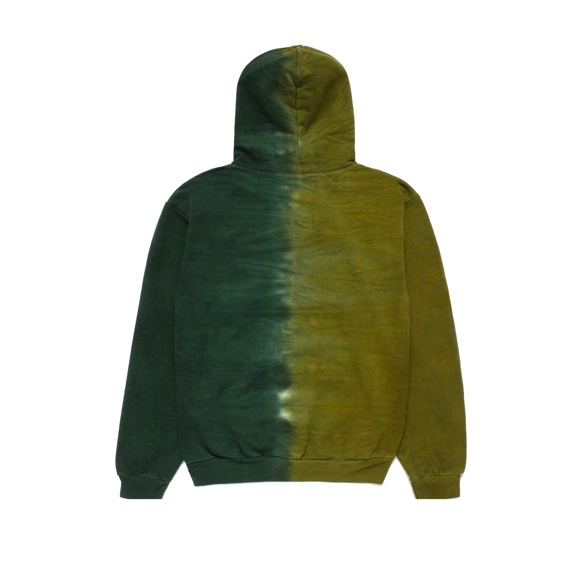 Afield Mens Duo Tone Puff Print Hoodie 'Green Tie Dye'