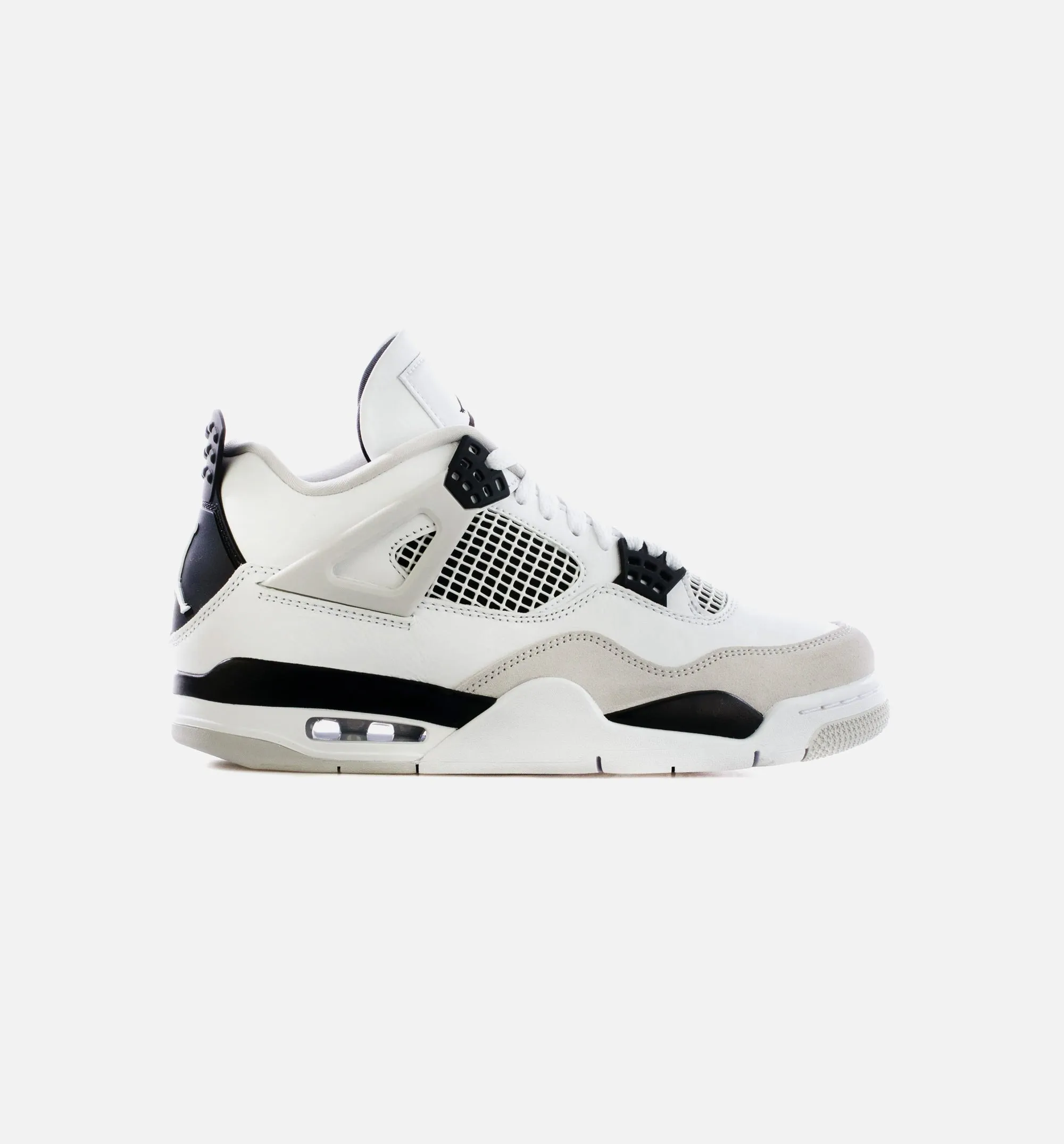 Air Jordan 4 Retro Military Black Mens Lifestyle Shoes - White/Black Limit One Per Customer