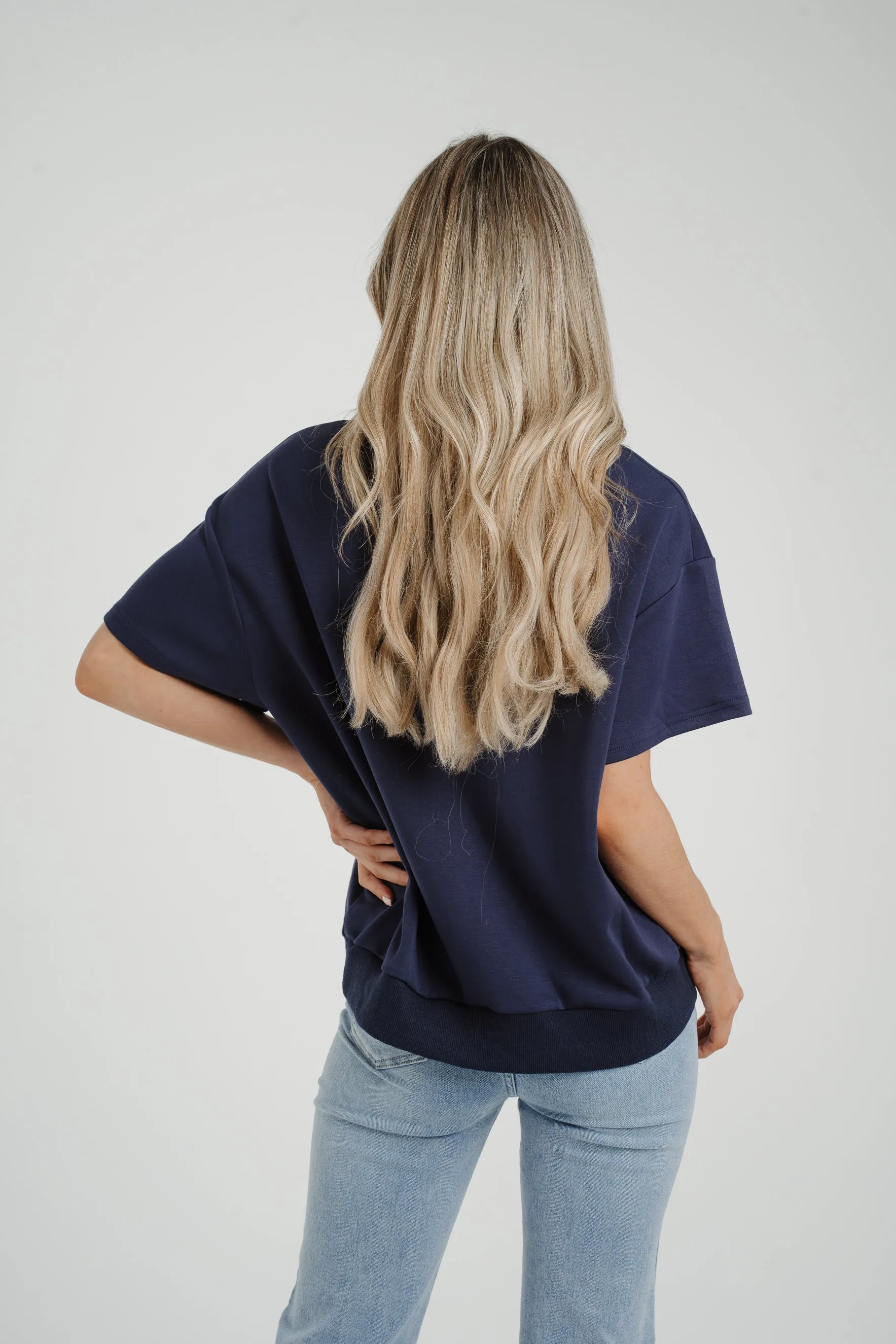 Ally Bow Front Top In Navy