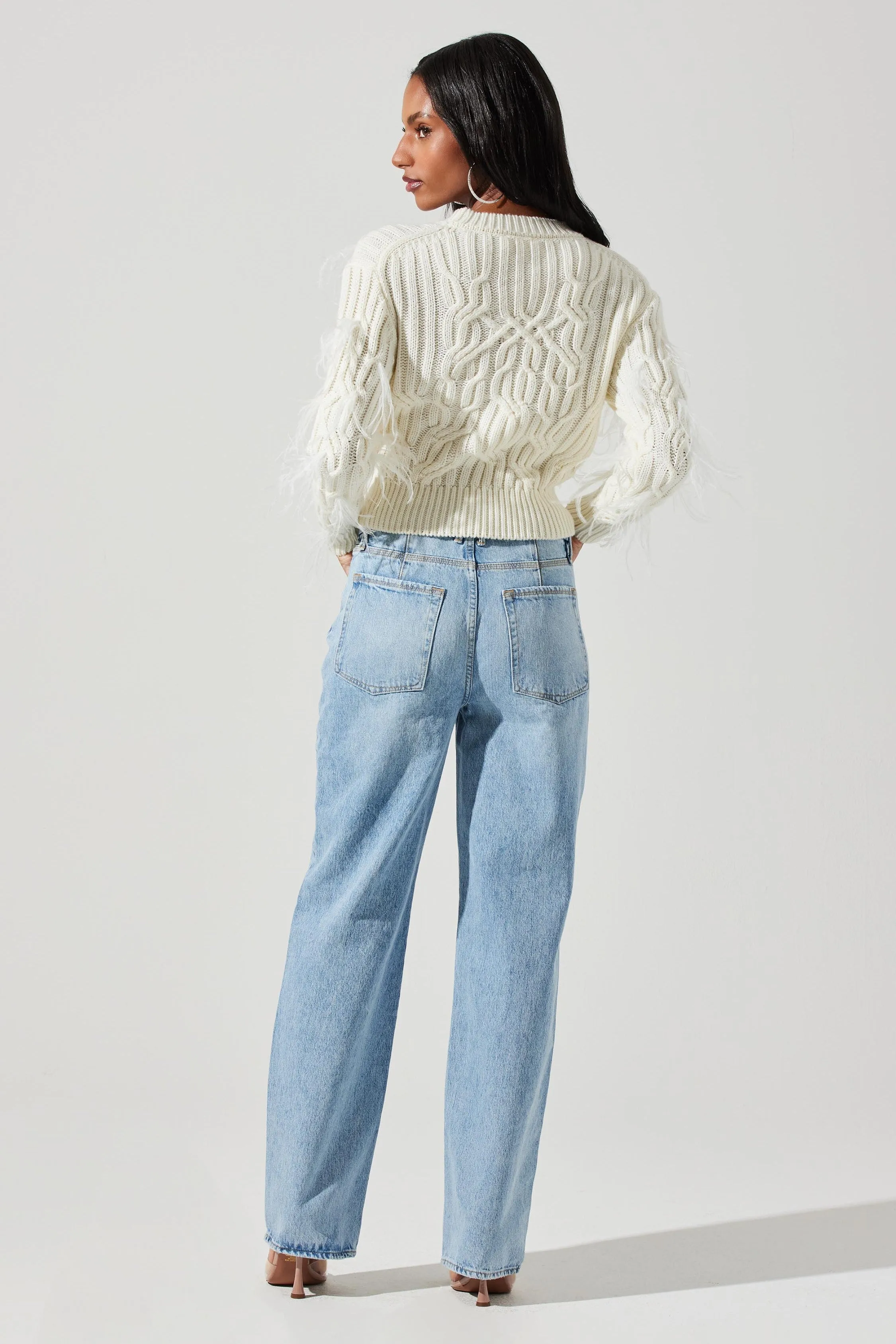 Almeida Feather Cable Knit Sweater