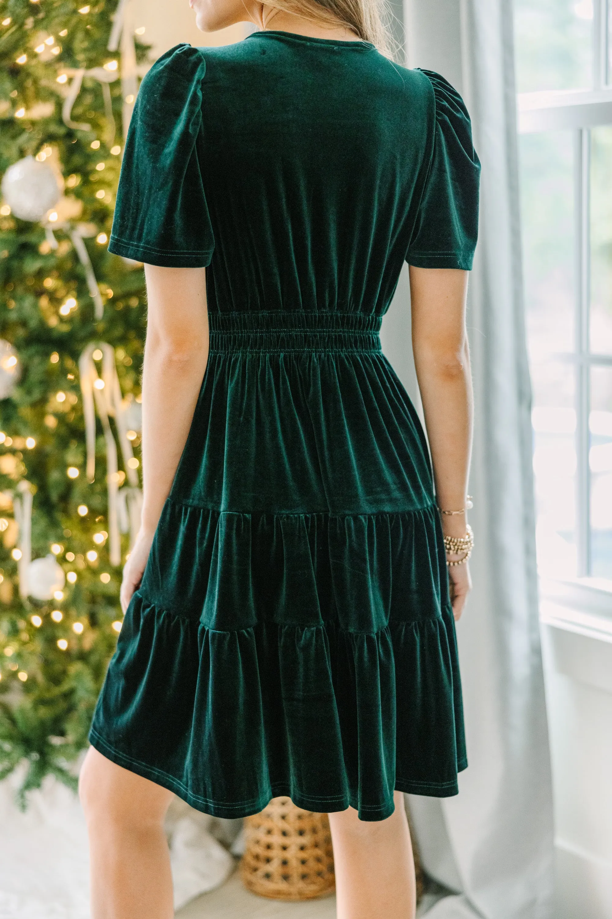 Always Turn To You Emerald Green Velvet Dress