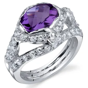 Amethyst Oval Cut Sterling Silver Ring Size 6