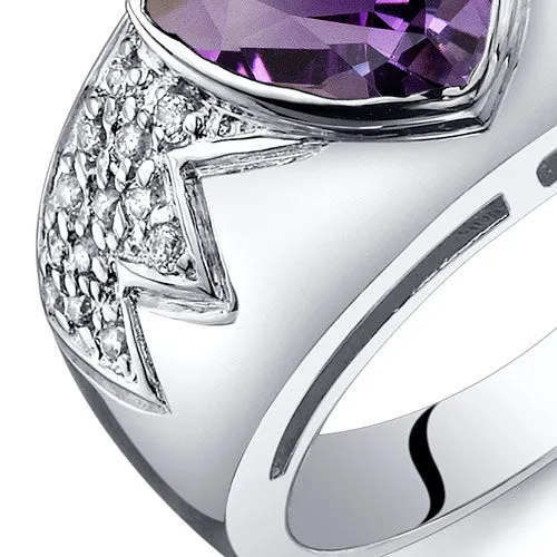 Amethyst Trillion Sterling Silver Ring Size 5