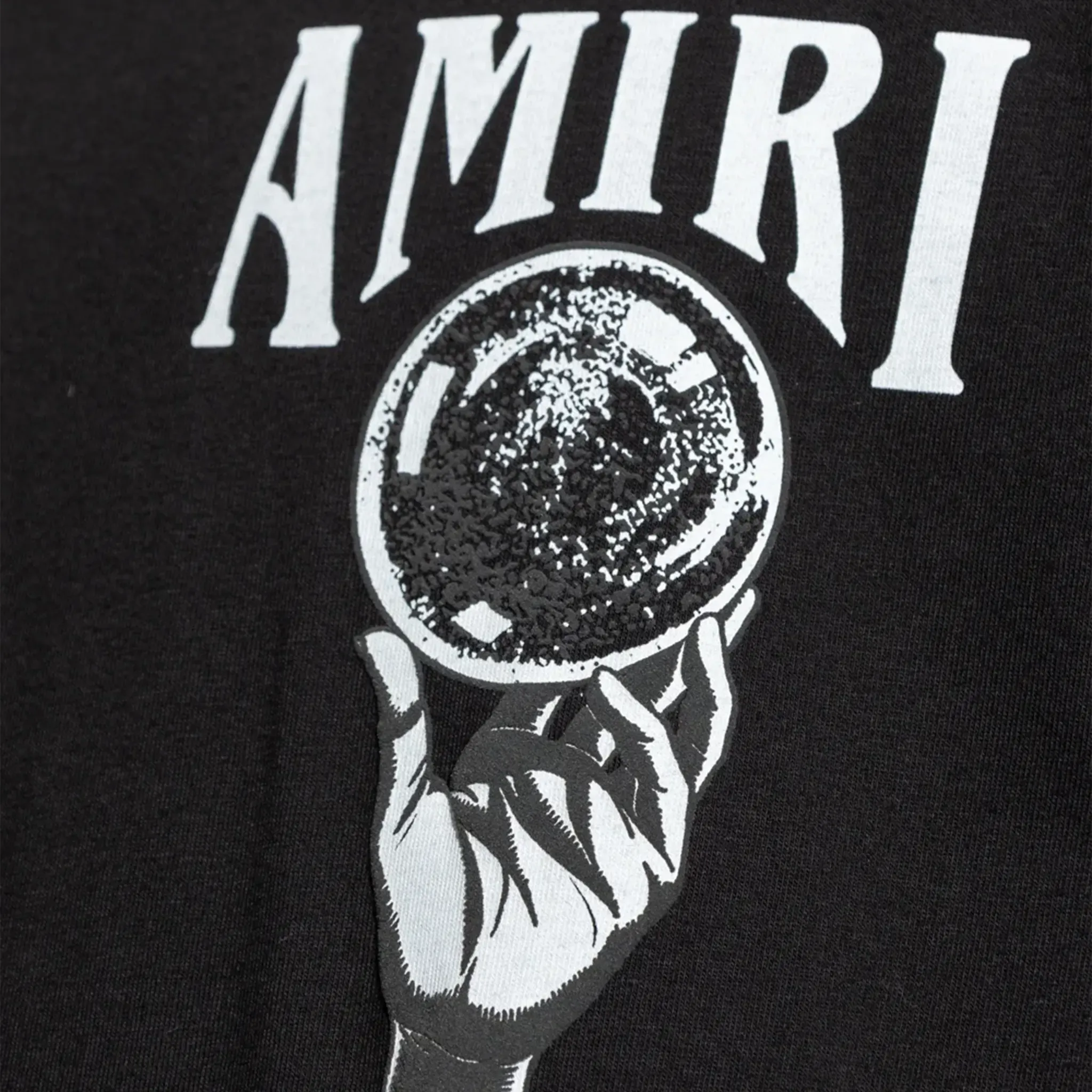 Amiri Crystal Ball Long Sleeve Black T Shirt