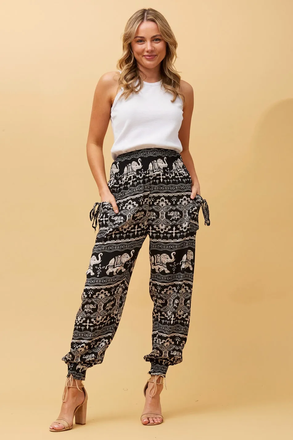 ANIMAL PRINT BOHO HAREM PANTS