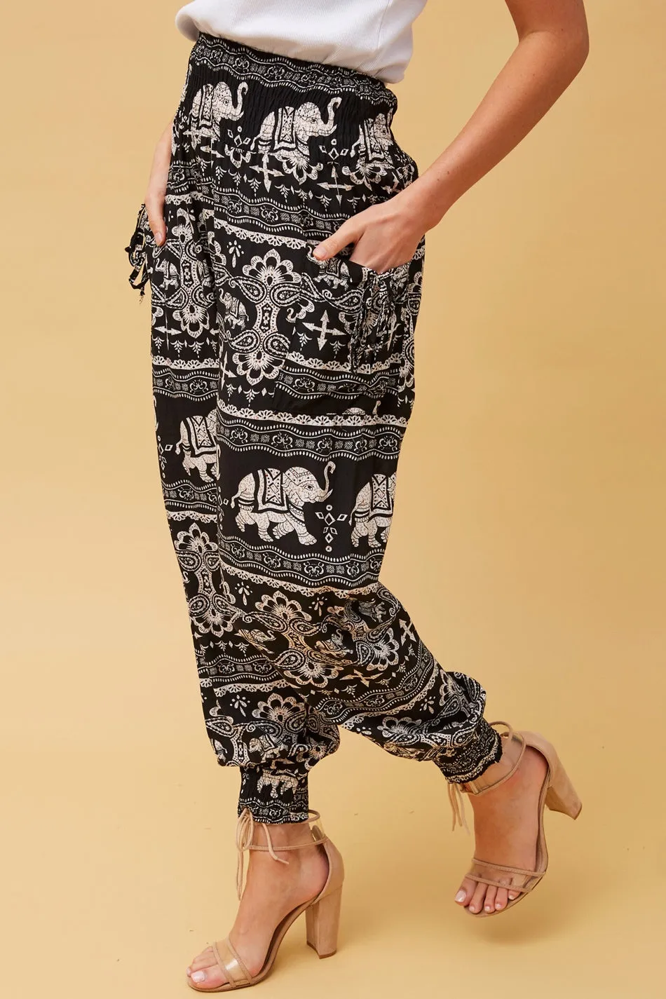 ANIMAL PRINT BOHO HAREM PANTS