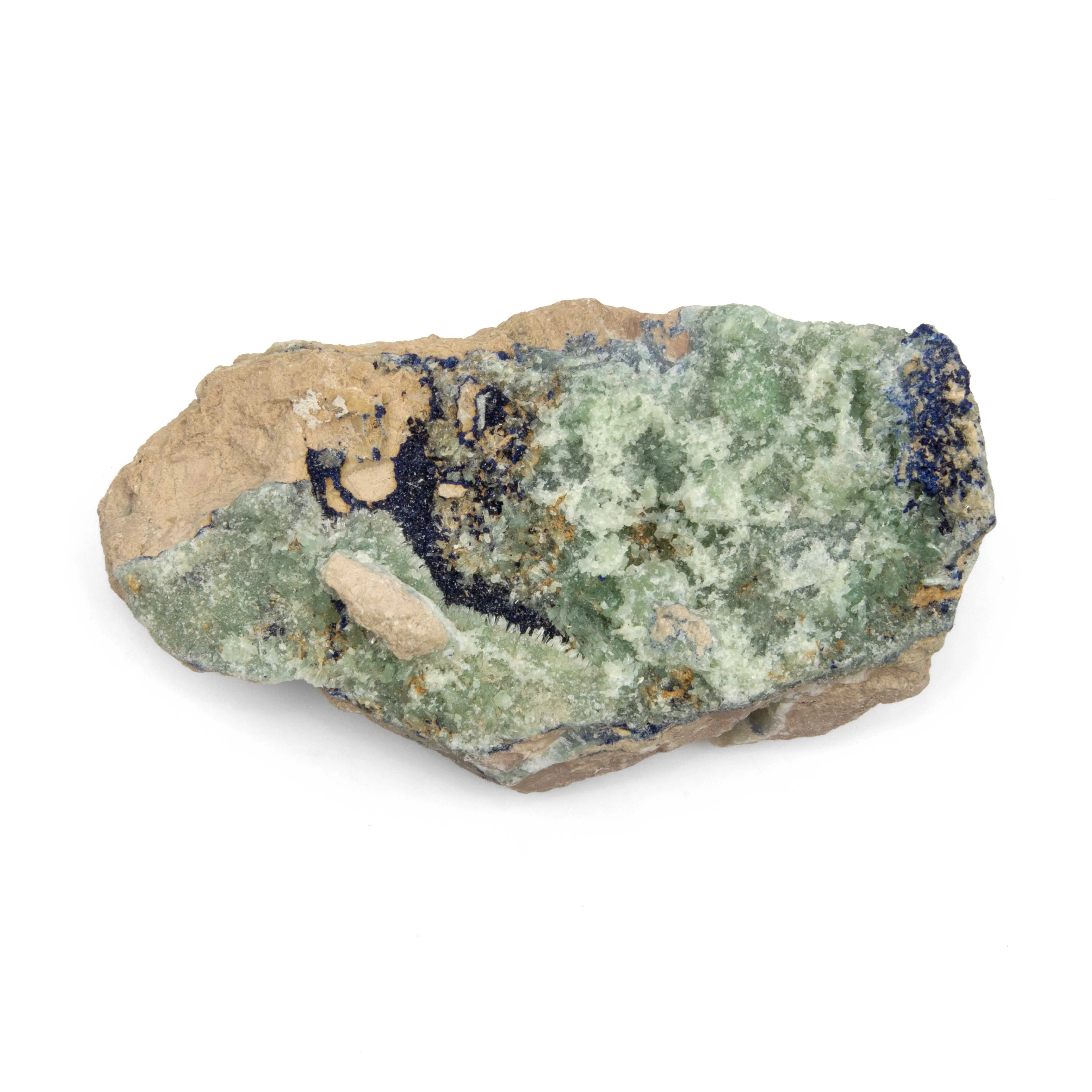 Aragonite w/ Azurite - Blue, Rough