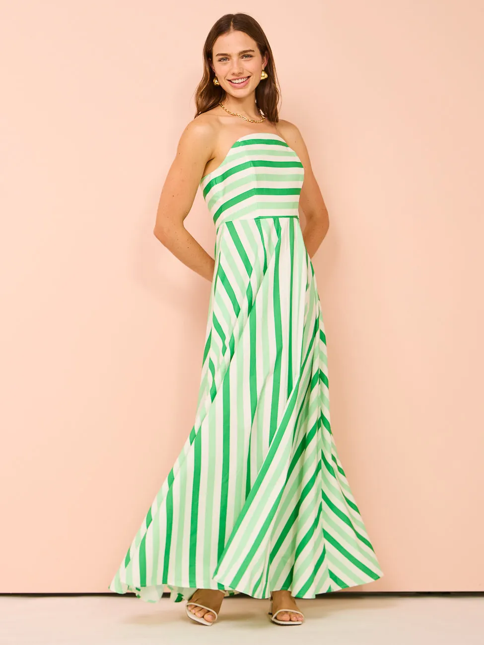 Aston Studio Hazel Dress in Midori Stripe