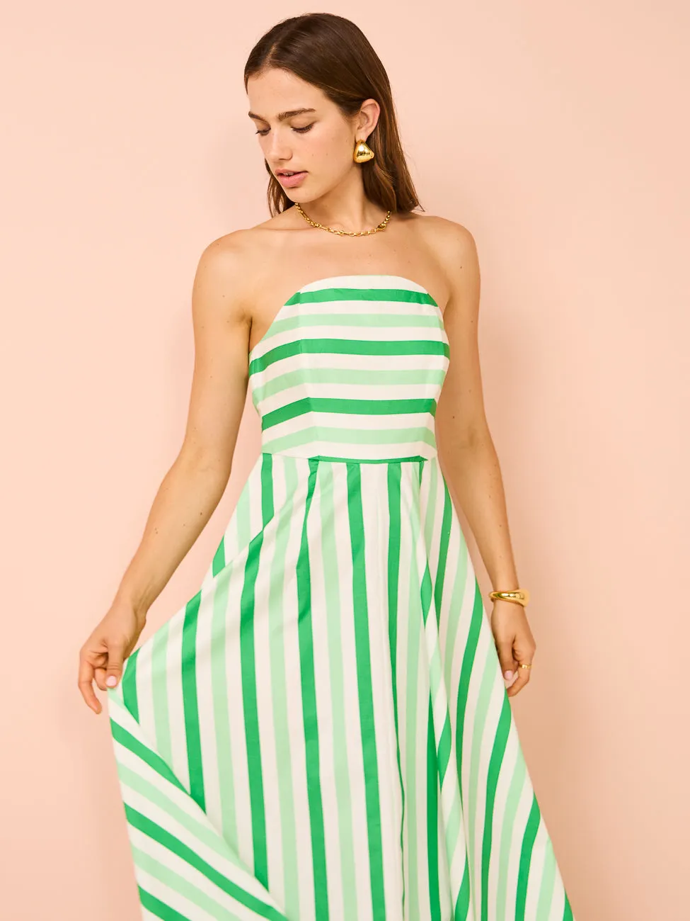 Aston Studio Hazel Dress in Midori Stripe