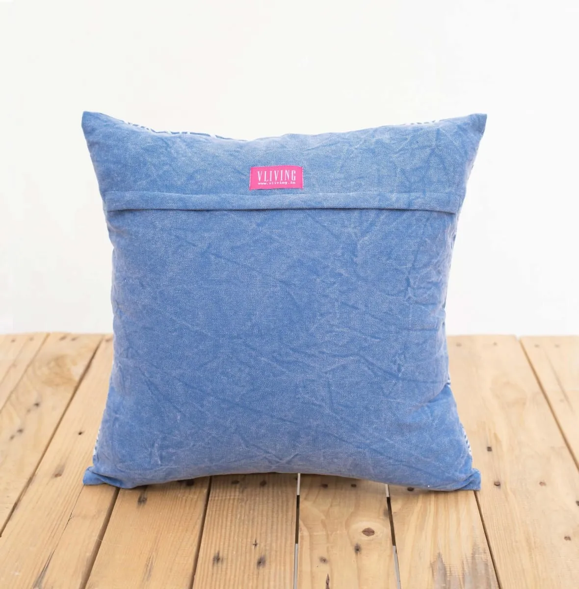 Aztec pattern pillow cover, blue colour, embroidery, geometrical, cotton pillow cover,16"X16"