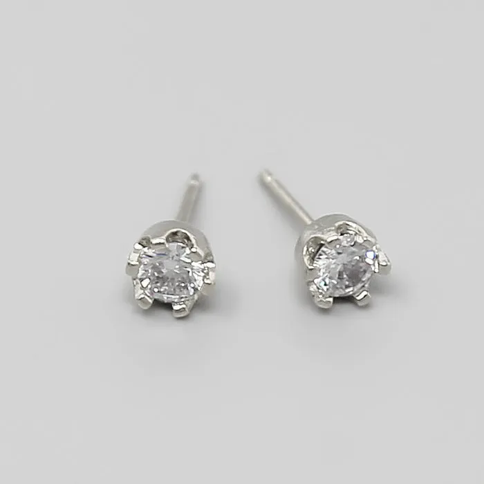 Basic CZ Stone Stud Earrings