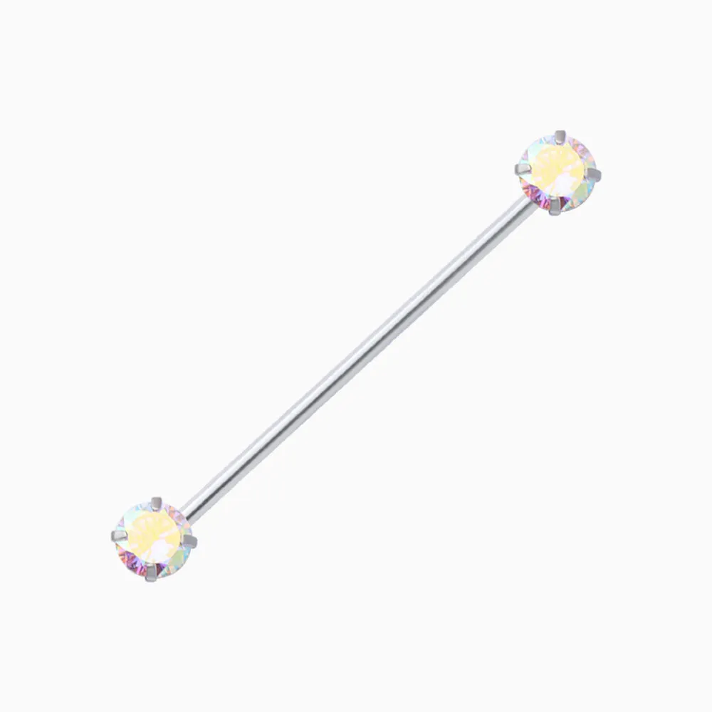 Basic Round Gem Industrial Barbell