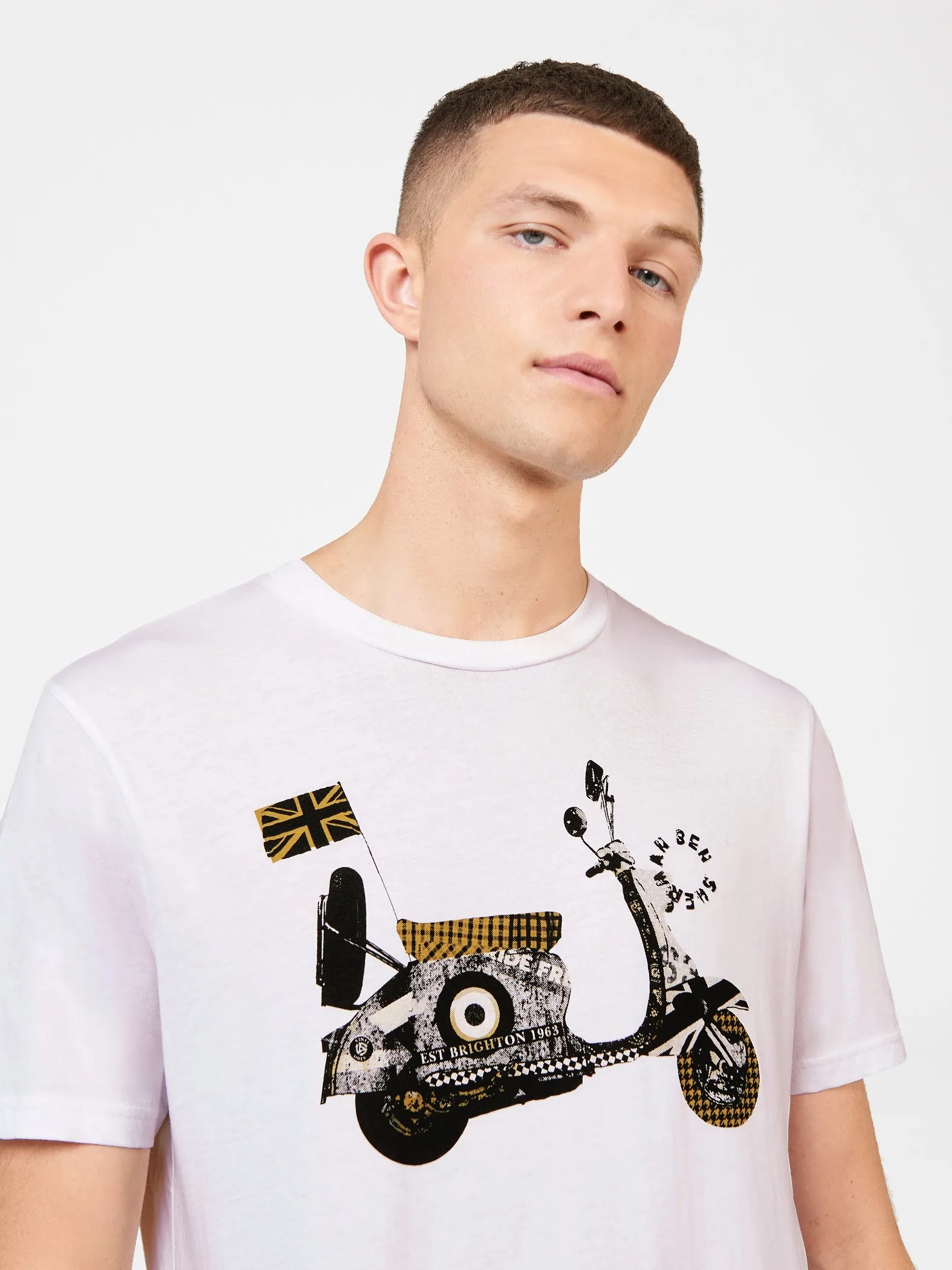 Ben Sherman Mens Collage Mash Scooter T-Shirt