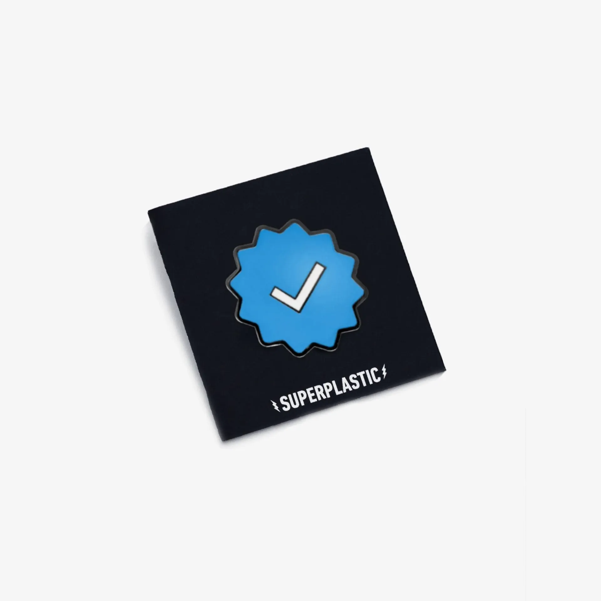 BLUE CHECK MARK ENAMEL PIN