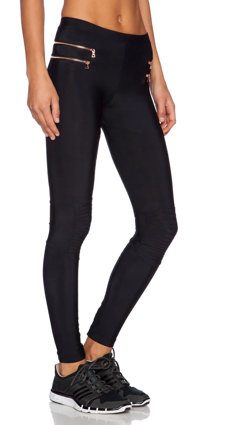 Blue Life Fit Zipper Moto Legging